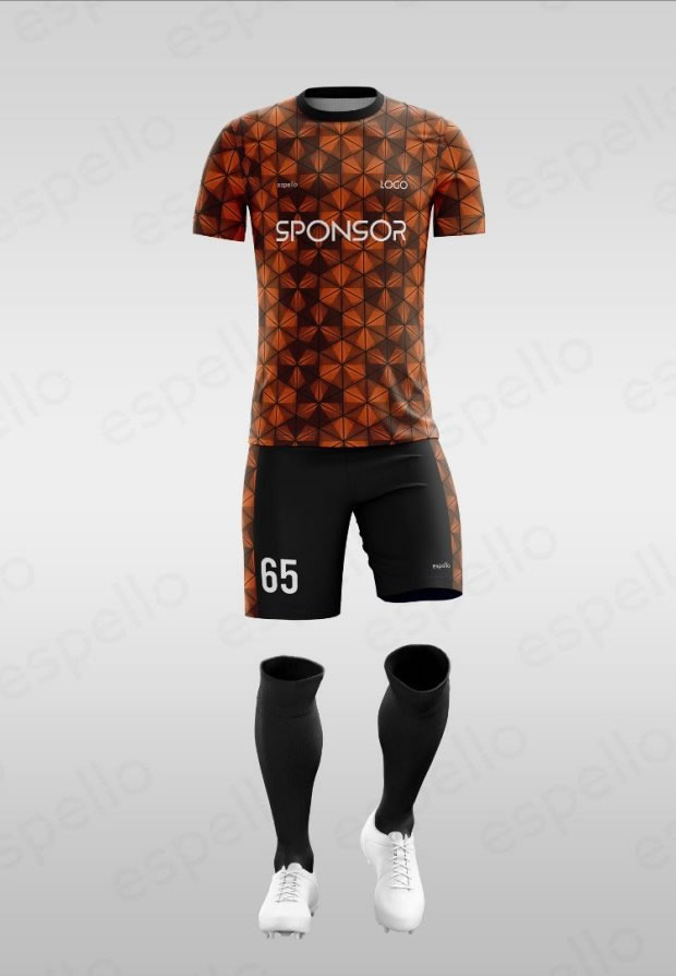 Дизайн футбольной формы: ESF-1132, оранжевый с черным