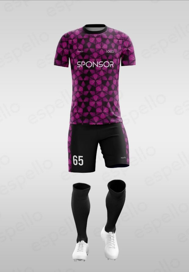 Дизайн футбольной формы: ESF-1132, розовый с черным