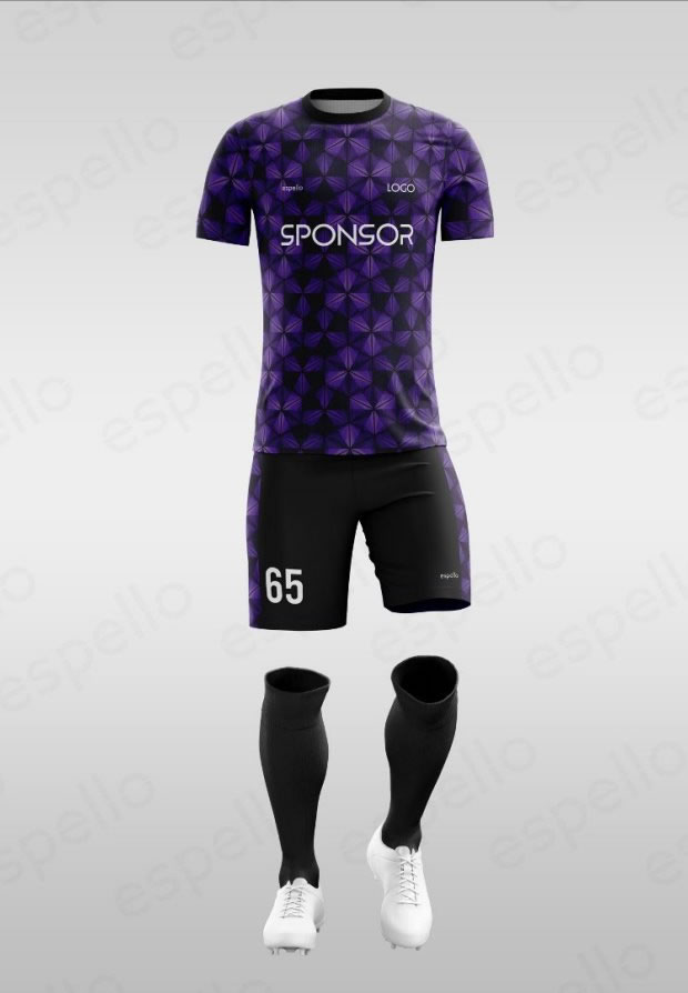Дизайн футбольной формы: ESF-1132, фиолетовый с черным