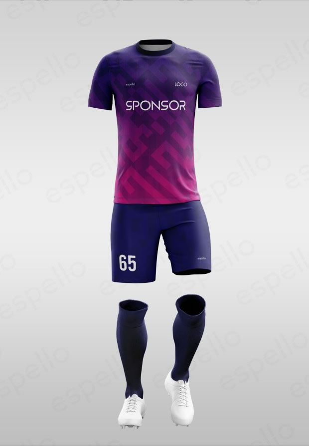 Дизайн футбольной формы: ESF-1135, фиолетовый с розовым