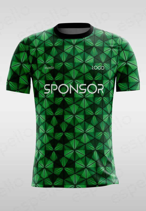 Дизайн футболки: ESM-1132, зеленый с черным