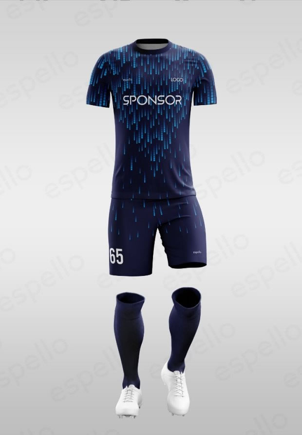 Дизайн футбольной формы: ESF-11376 синий и голубой