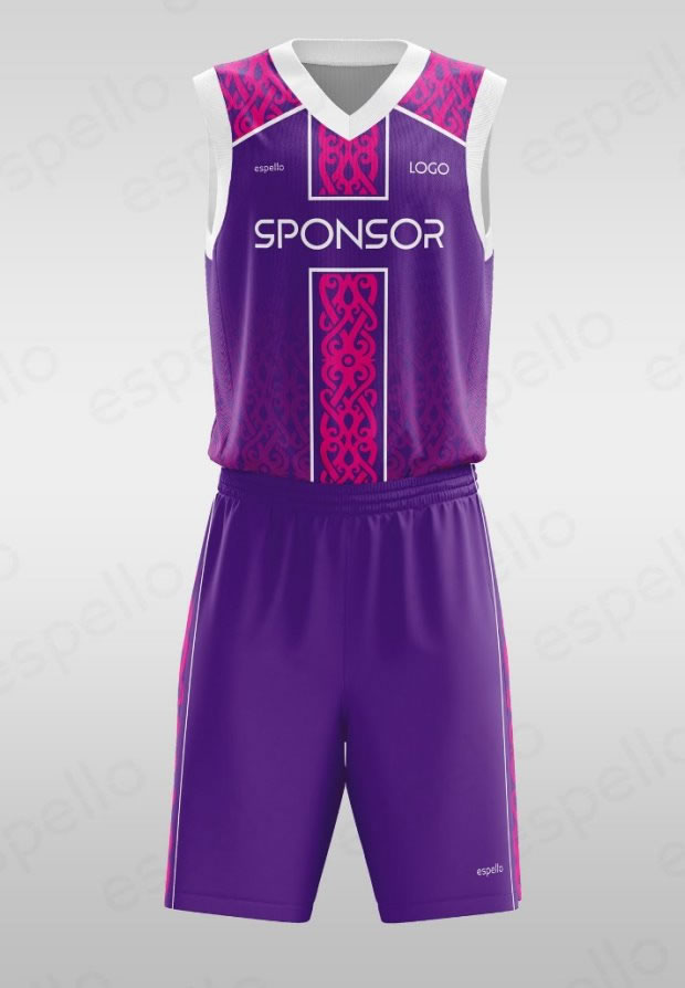 Дизайн баскетбольной формы: ESB-1139, фиолетовый и розовый