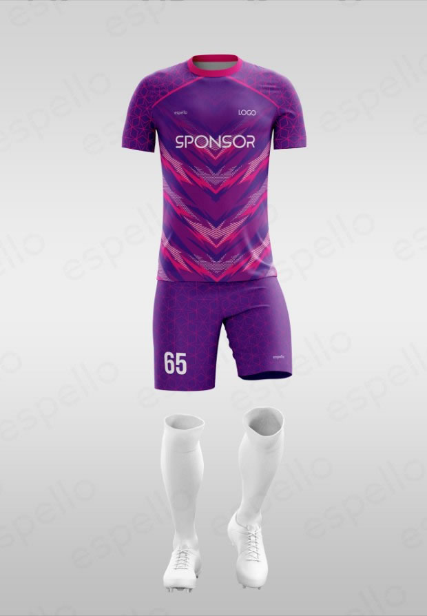 Дизайн футбольной формы: ESF-1140, фиолетовый и розовый