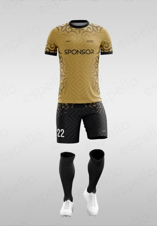 Дизайн футбольной формы: ESF-1150, золотой и черный