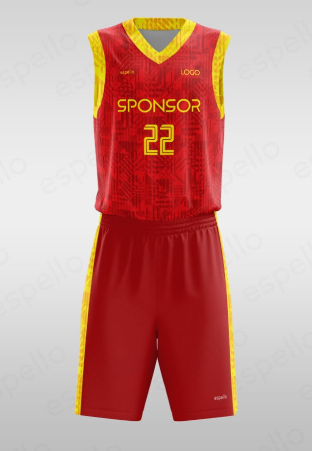 Дизайн баскетбольной формы: ESV-1160, красный