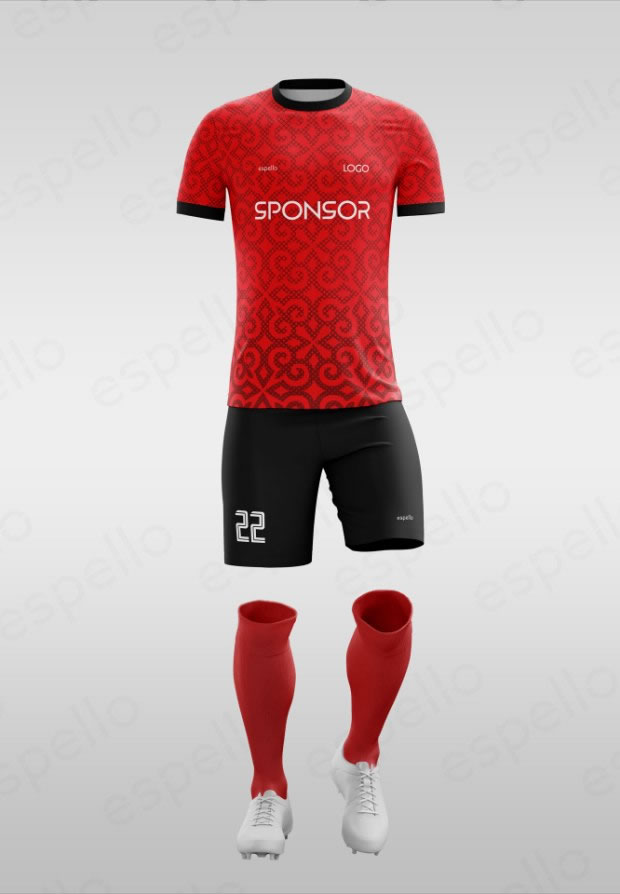Дизайн футбольной формы: ESF-1164, красный